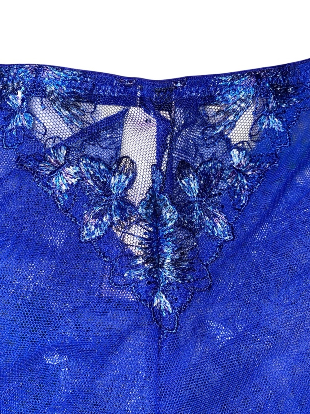 NWT Victoria’s Secret Blue Butterfly Sheer Mesh Strappy Panties, Size XL - Picture 7 of 9